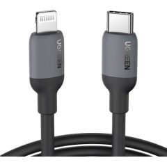 Ugreen USB Type C - Lightning kabelis (MFI sertifikāts) C94 chip 1m melns (US387 20304)
