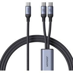 Cable Speedy USB-C to 2x USB-C Joyroom SA21-1T2/ 100W / 1.5m (black)