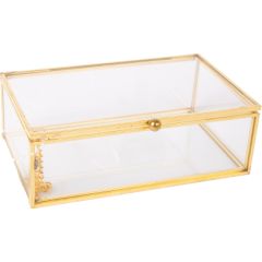 Glass box BERYL 13,5x12xH5cm, golden