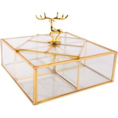 Stikla kaste BERYL 18x18xH6cm, zelta