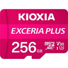 Kioxia Exceria Plus MicroSDXC 256 GB Class 10 UHS-I/U3 A1 V30 (LMPL1M256GG2) Atmiņas kartes micro SD SDHC