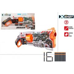 Pistole ar 16  porol. šautriņām līdz 30 m X-Shot Skins Lock Blaster ZURU 8 g+ CB47144