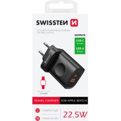 Swissten Travel Lādētājs 1xUSB-A / 1xUSB-C / iWatch Jaunumi - Datori
