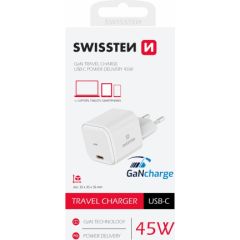Swissten GaN Travel Charger Tīkla Lādētājs USB-C 45W