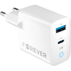 Forever TC-06 GaN Lādētājs PD / QC / 1x USB-C / 1x USB / 45W