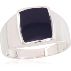 Серебряное кольцо #2101578_ON, Серебро 925°, Оникс, Размер: 20.5, 8.7 гр.