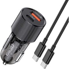 KAKUSIGA KSC-856 auto lādētājs USB | USB-C | 48W melns