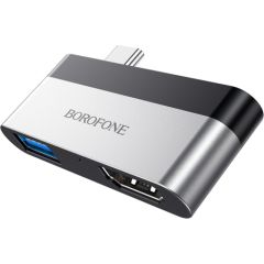 Адаптер Borofone DH2 Type-C to HDMI + USB3.0 серый