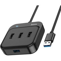 USB разветвитель Hoco HB31 Easy 4-in-1 converter USB to USB3.0 + 3xUSB2.0 0.2m черный