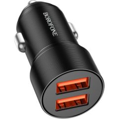 Car charger Borofone BZ19B 2xUSB-A QC3.0 36W black Telefonu lādētāji 12v Automašīnām