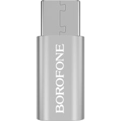 Адаптер Borofone BV4 MicroUSB to Type-C серый