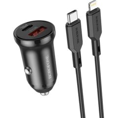 Car charger Borofone BZ18A USB-A/Type-C PD20W+QC3.0 + Lightning black