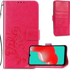 Чехол Flower Book Samsung A025 A02s розово-красный