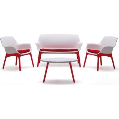 Bica Dārza mēbeļu komplekts Luxor Lounge Set balts/sarkans