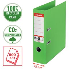 Mape-reģistrs ESSELTE No1 CO2 Neutral, A4, kartons, 75 mm, zaļā krāsā