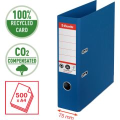 Mape-reģistrs ESSELTE No1 CO2 Neutral, A4, kartons, 75 mm, zilā krāsā