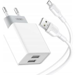 Wall charger XO L65EU with Micro Usb Cable 2xUSB (white)