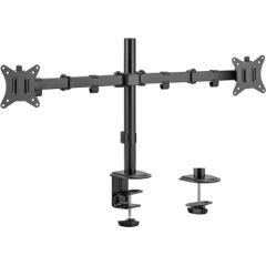 Maclean desk mount for 2 monitors, VESA 75x75 and 100x100, 17-32", 2x 9kg, MC-754N