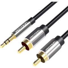 2xRCA cable (Cinch) jack to 3.5mm Vention BCFBD 0.5m (black) Dažādi vadi