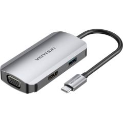 USB-C Docking Station to HDMI, VGA, USB 3.0, PD 0.15m Vention TOAHB, gray