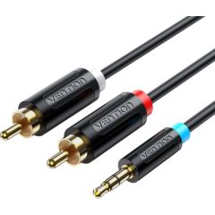 3.5mm Male to 2x Male RCA Cable 1.5m Vention BCLBG Black