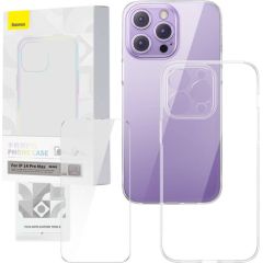 Transparent Case and Tempered Glass set Baseus Corning for iPhone 14 Pro Max Neoriģinālie Maciņi