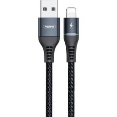 Cable USB Lightning Remax Colorful Light, 2.4A, 1m (black)