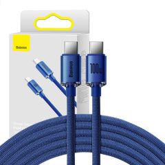 Baseus Crystal Shine cable USB-C to USB-C, 100W, 2m (blue)