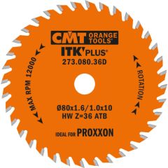 Griešanas disks kokam CMT ITK-Plus® 271; 80x1,6x10; Z36; 15°