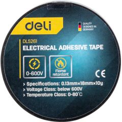 Electrical insulating tape Deli Tools EDL5261, 10m