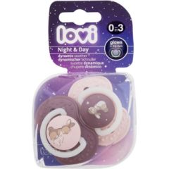 Lovi Night & Day / Dynamic Soother 2pc Girl 0-3m