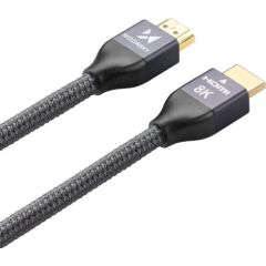 Wozinsky kabelis HDMI 2.1 8K 60 Hz 48 Gbps | 4K 120 Hz | 2K 144 Hz 2m sudraba (WHDMI-20)