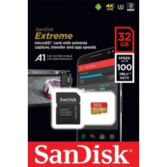 SanDisk карта памяти microSDHC 32GB Extreme V30 A1 + адаптер