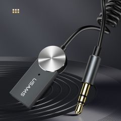 USAMS audio Bluetooth 5.0 USB-AUX adapteris ar Bluetooth 5.0 USB-AUX tumšs SJ464JSQ01 (US-SJ464)