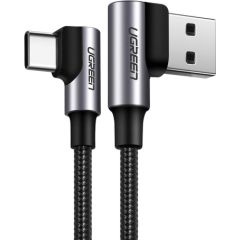 Ugreen USB - USB Typ C угловой кабель Quick Charge 3.0 QC3.0 3 A 2 м серый (US176 20857)