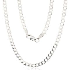 Серебряная цепочка Картье 3.5 мм, алмазная обработка граней #2400100, Серебро 925°, длина: 60 см, 16.9 гр.