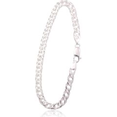 Серебряная цепочка Ромб 5.5 мм, алмазная обработка граней #2400090-bracelet, Серебро 925°, длина: 22 см, 8.9 гр.