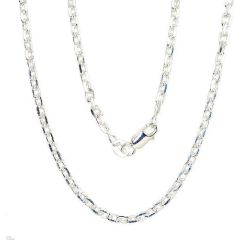 Серебряная цепочка Якорное 3 мм, алмазная обработка граней #2400076, Серебро 925°, длина: 50 см, 10.3 гр.