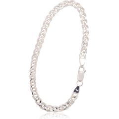 Серебряная цепочка Мона-лиза 4,9 мм, алмазная обработка граней #2400062-bracelet, Серебро 925°, длина: 17 см, 5.7 гр.