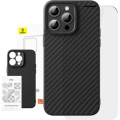 Case Baseus Synthetic Fiber iPhone 15 Pro + tempered glass Neoriģinālie Maciņi