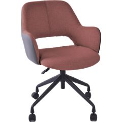 Task chair KENO with castors, dark pink/grey
