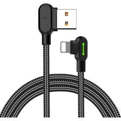 USB to Lightning cable, Mcdodo CA-4673, angled, 1.8m (black) Дата USB-кабели