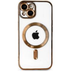 iLike iPhone 15 Electroplate TPU Case with MagSafe Apple Transparent Gold