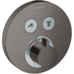 Hansgrohe iebūvējamā termostata ShowerSelect S  virsapmetuma daļa, ar 2 izejām, brushed black chrome