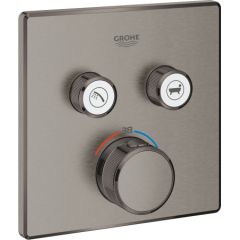 Grohe iebūvējamā dušas termostata SmartControl virsapmetuma daļa, ar 2 izejām, brushed hard graphite