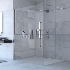 Huppe dušas siena Duplo pure Walk-In,  1400 mm, h=2000, kreisā puse, hroms/caurspīdīgs stikls AP