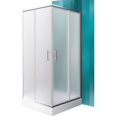 dušas stūris Orlando Neo, 800x800 mm, h=1900, briliants/matēts stikls