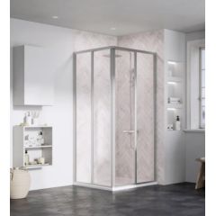 Ravak dušas durvis stūrim SRV2-S, 1000 mm, h=1950, satīns/caurspīdīgs stikls