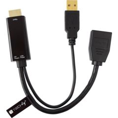 Adapter AV Techly HDMI - DisplayPort + USB-A (ICOC HDMI-DP12A)