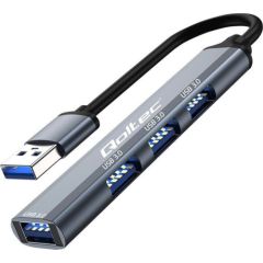 Dokstacija USB Qoltec HUB adapter USB 3.0 4w1 | 4x USB 3.0